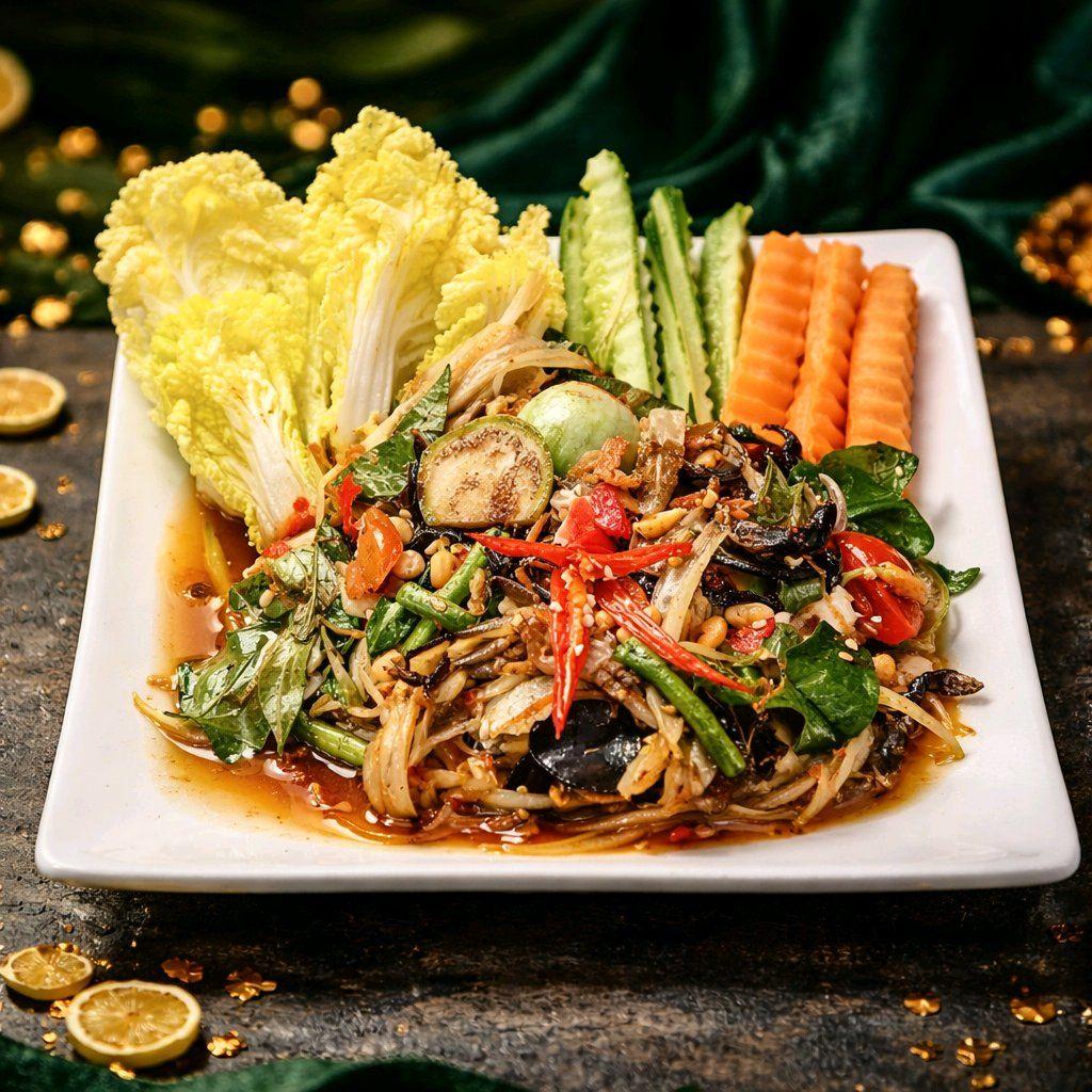 បុកល្ហុងក្តាមស្រែ / Papaya with Field Crab Salad