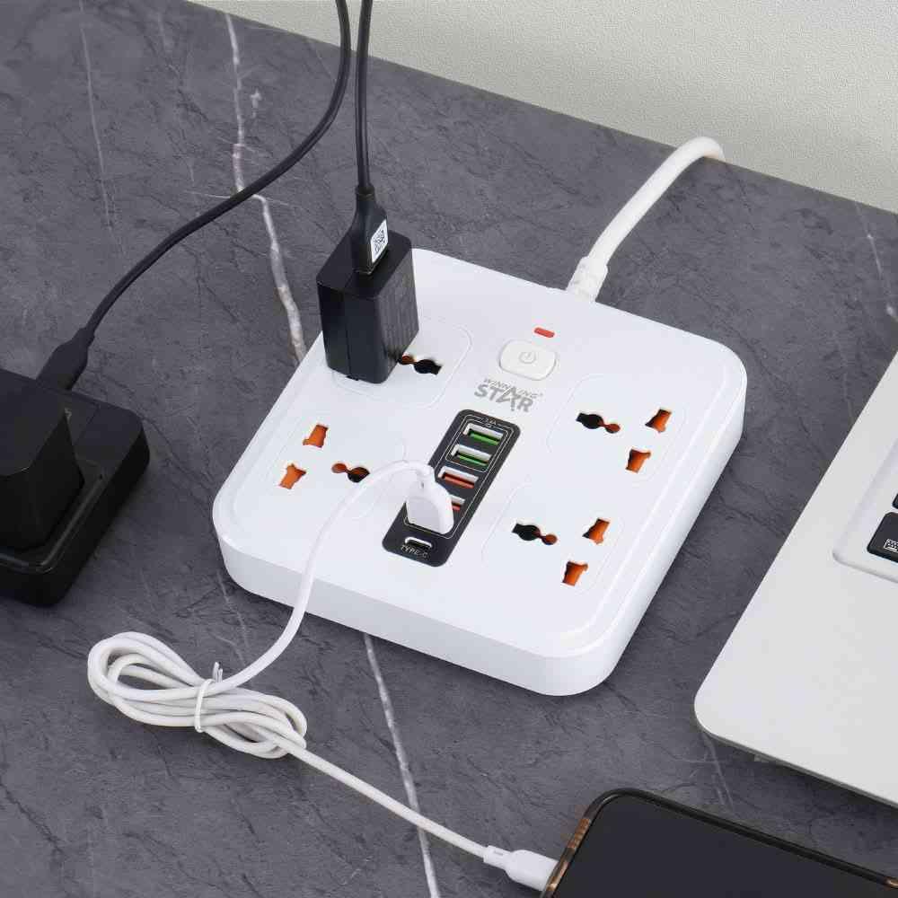 ព្រីភ្លើងសុវត្ថិភាព មាន USB 3.4A 