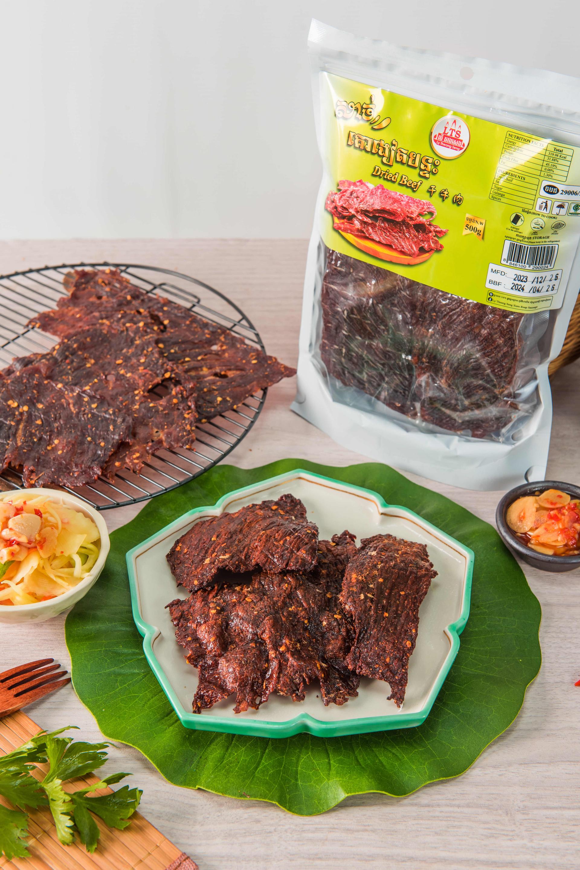 សាច់គោងៀតបន្ទះ ម្ទេស 500g 