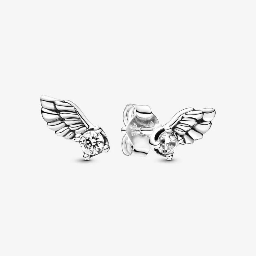 Pandora  Sparkling Angel Wing Stud Earrings