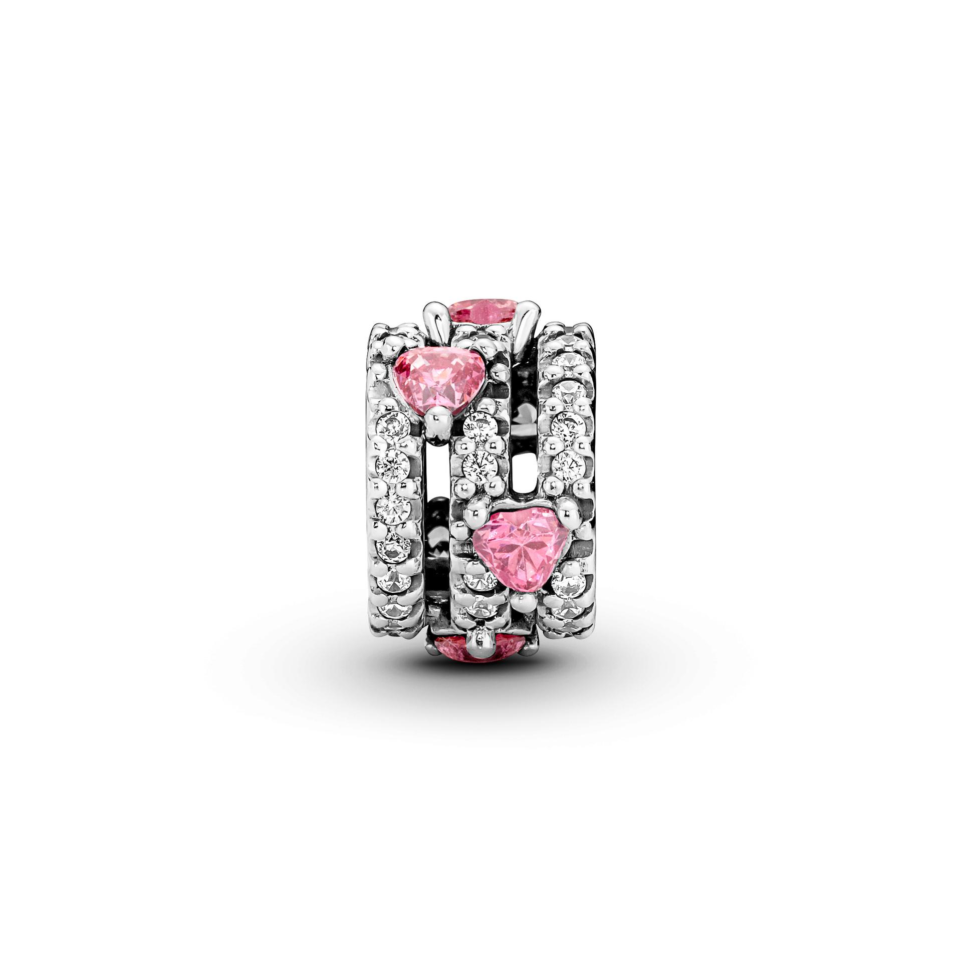 Pandora Sparkling Triple Halo Hearts Charm
