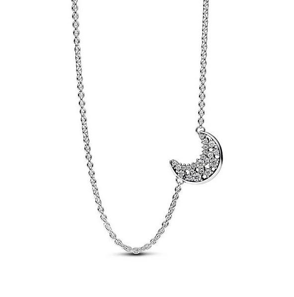 Pandora Sparkling Crescent Moon Pendant Necklace