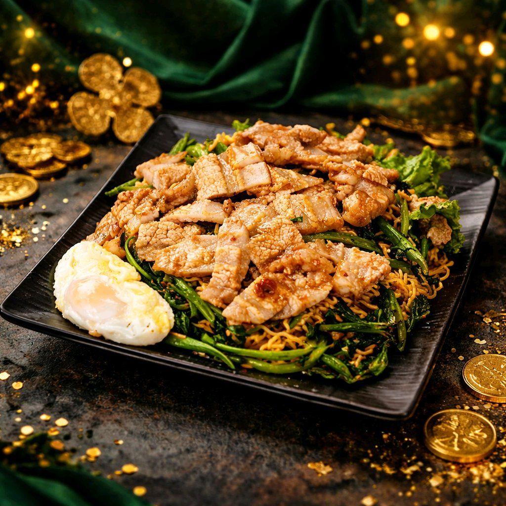 មីឆាសាច់ជ្រូក / Stir Fried Yellow Noodle with Pork