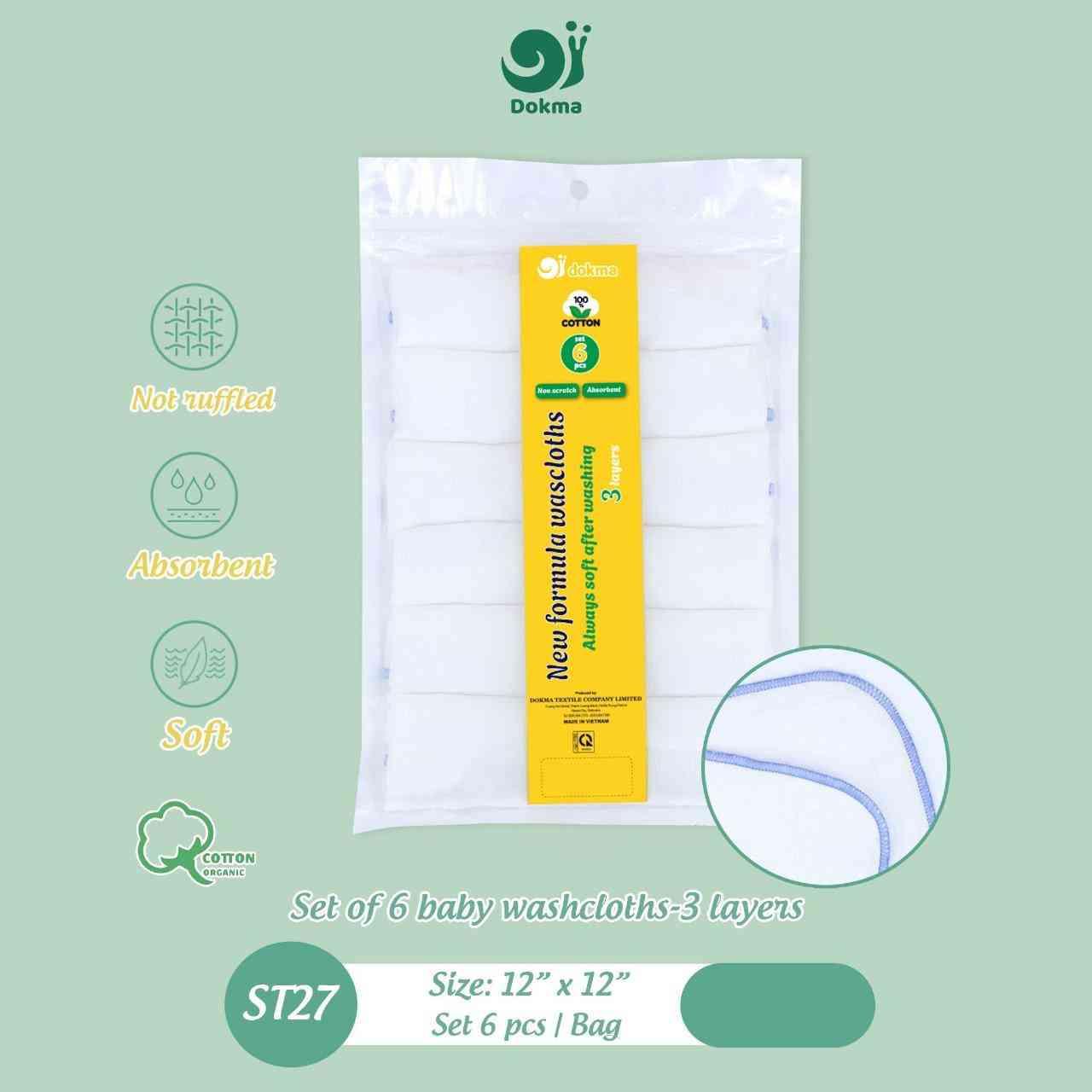 ST27 កន្សែងជូត Organic 3ស្រទាប់