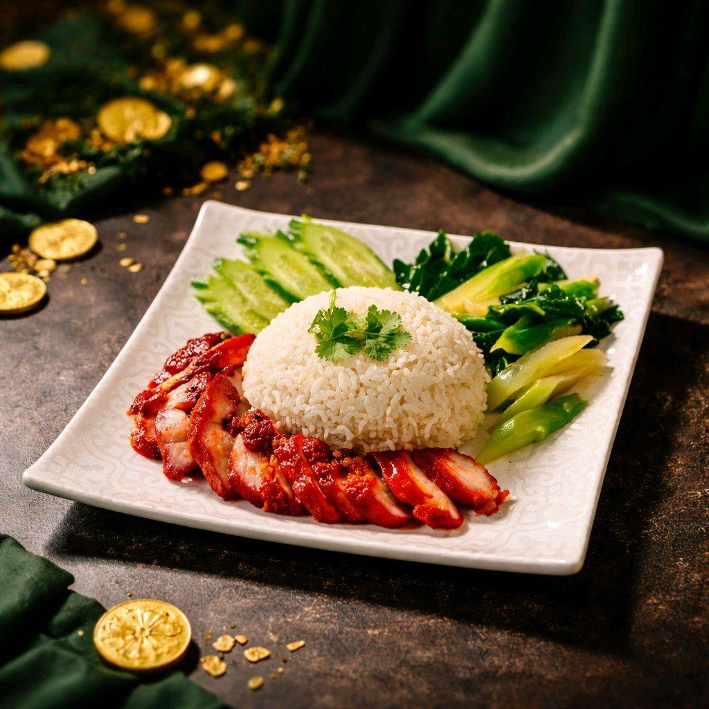 បាយសាច់ជ្រូកសាស៊ីវ / Rice with Chinese BBQ Pork