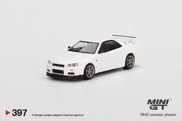 1:64 NISSAN SKYLINE GT-R (R34) V-SPEC N1 -- WHITE -- MINI GT
