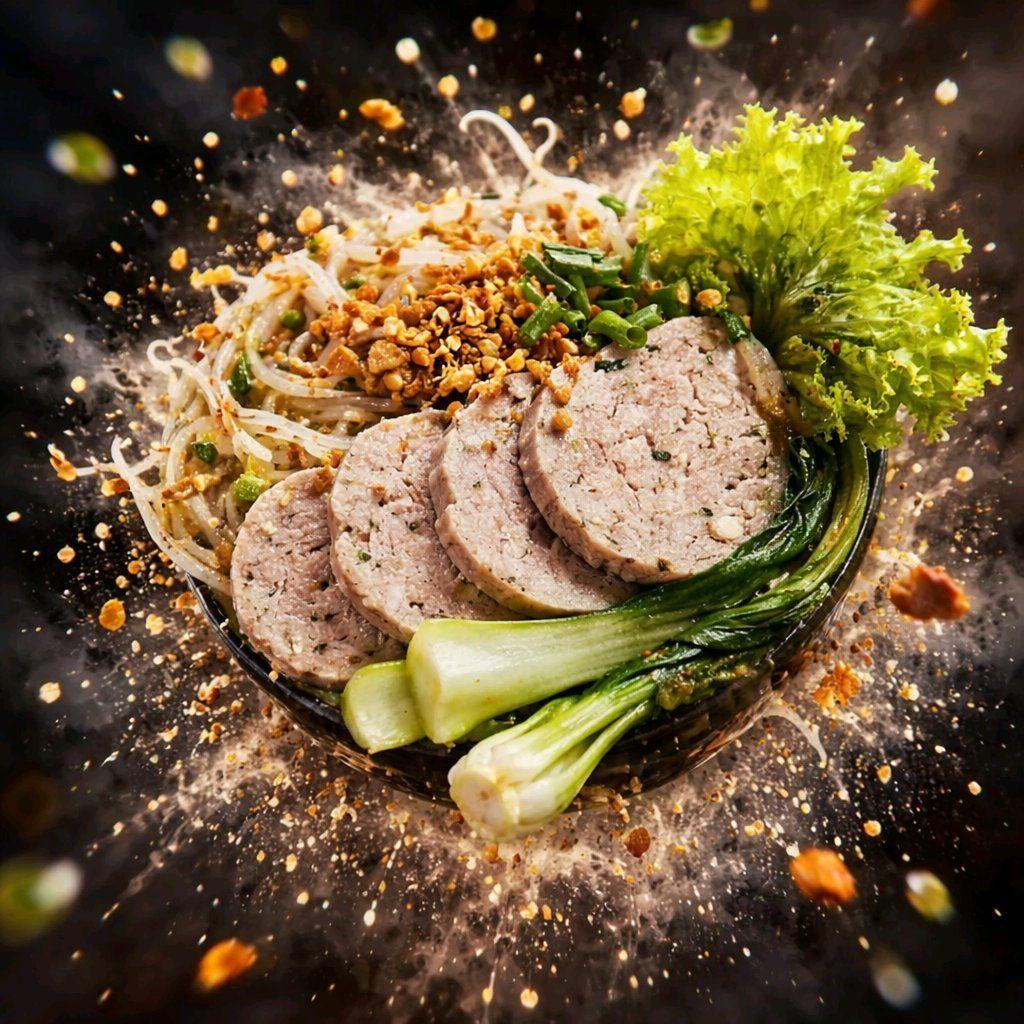 គុយទាវបាក់សៀក Chinese Noodle Soup with Flat Pork Ball