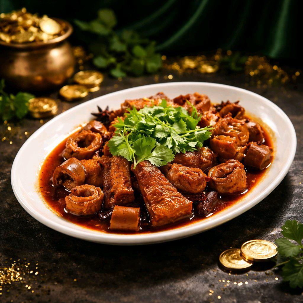 ពោះវៀនជ្រូកខស៊ីឈួន / Braised Pork Organs with Sichuan Flavour