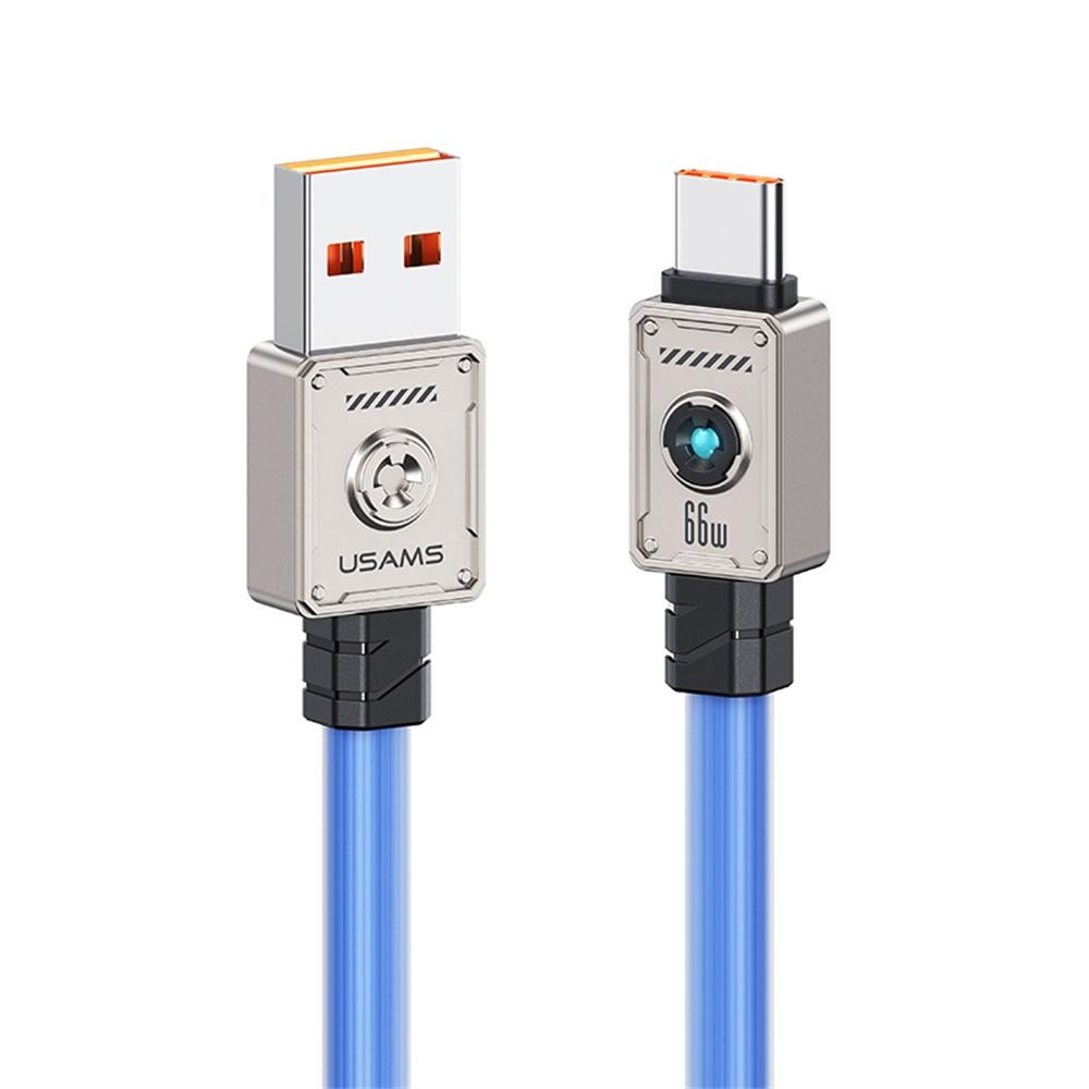 USAMS Type-C 66W Zine Alloy Data Cable with Light