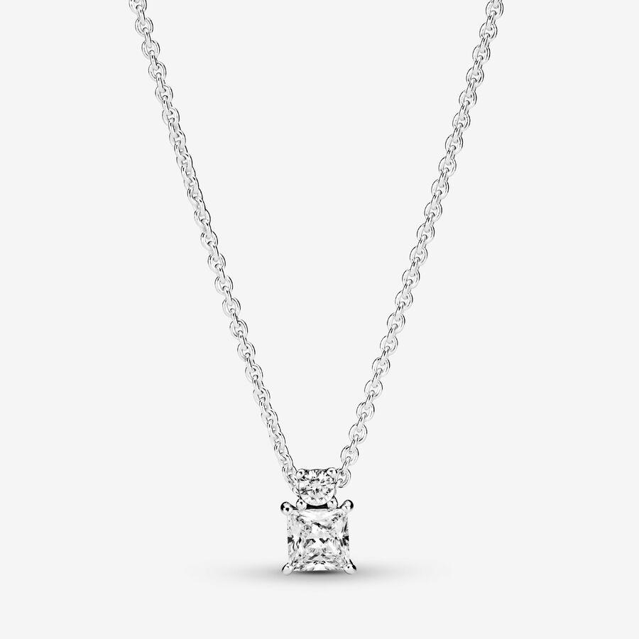 Pandora Sparkling Collier Round & Square Pendant Necklace