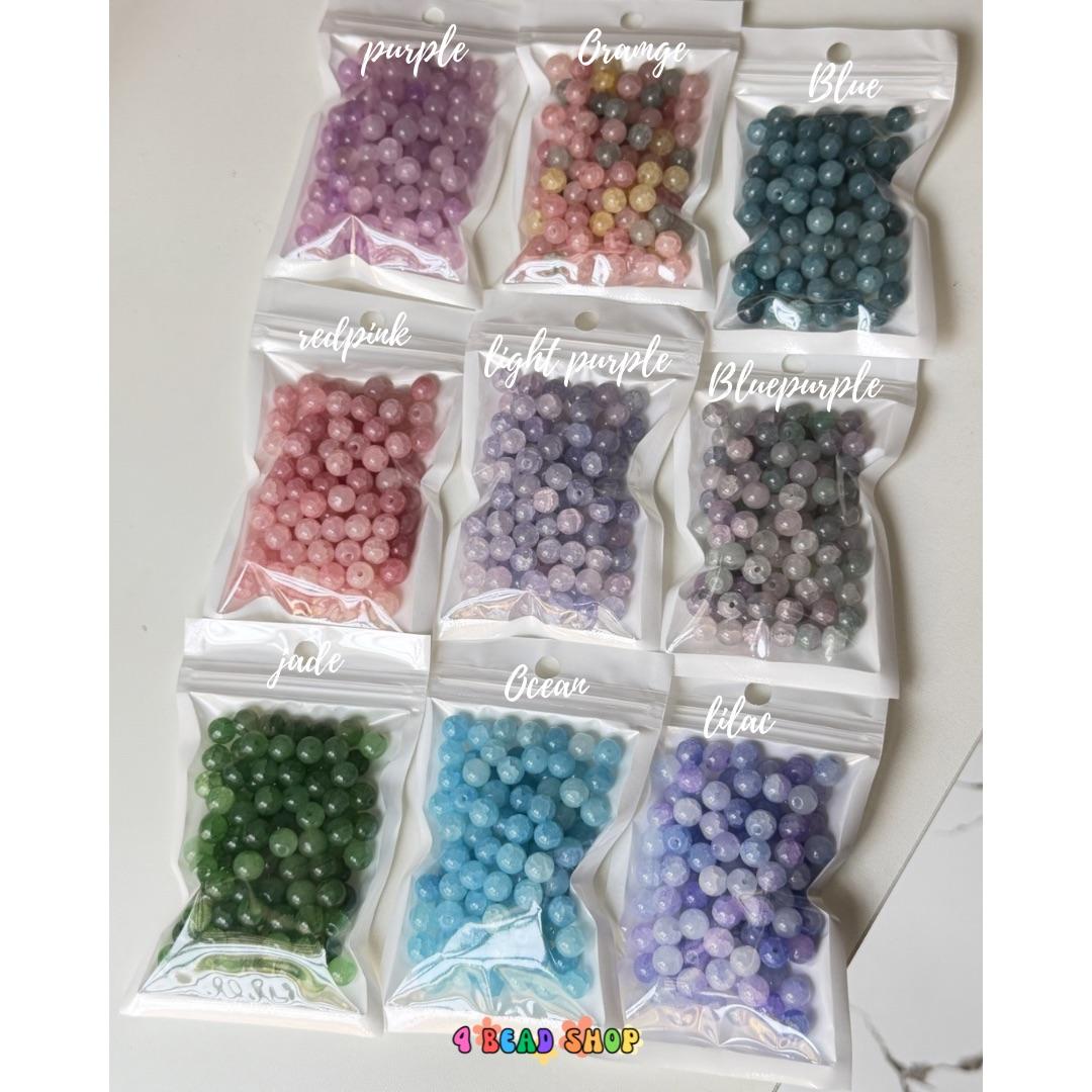 8mm glass crack bead