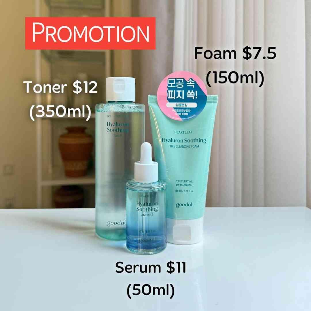 Goodal Hyaluron Smoothing Serum $11 Toner $12 Foam $7.50