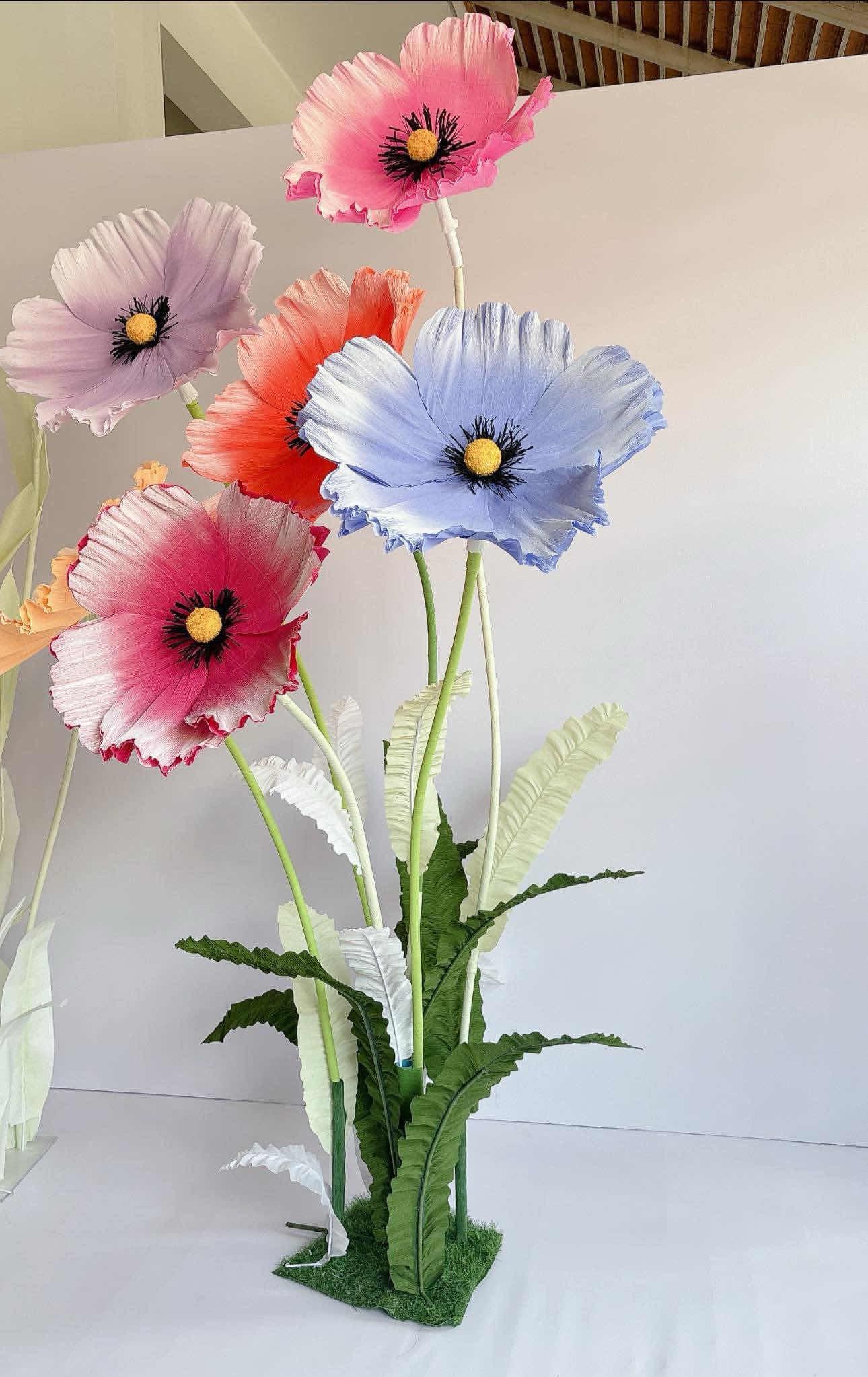 Muti color poppy flower5pcs