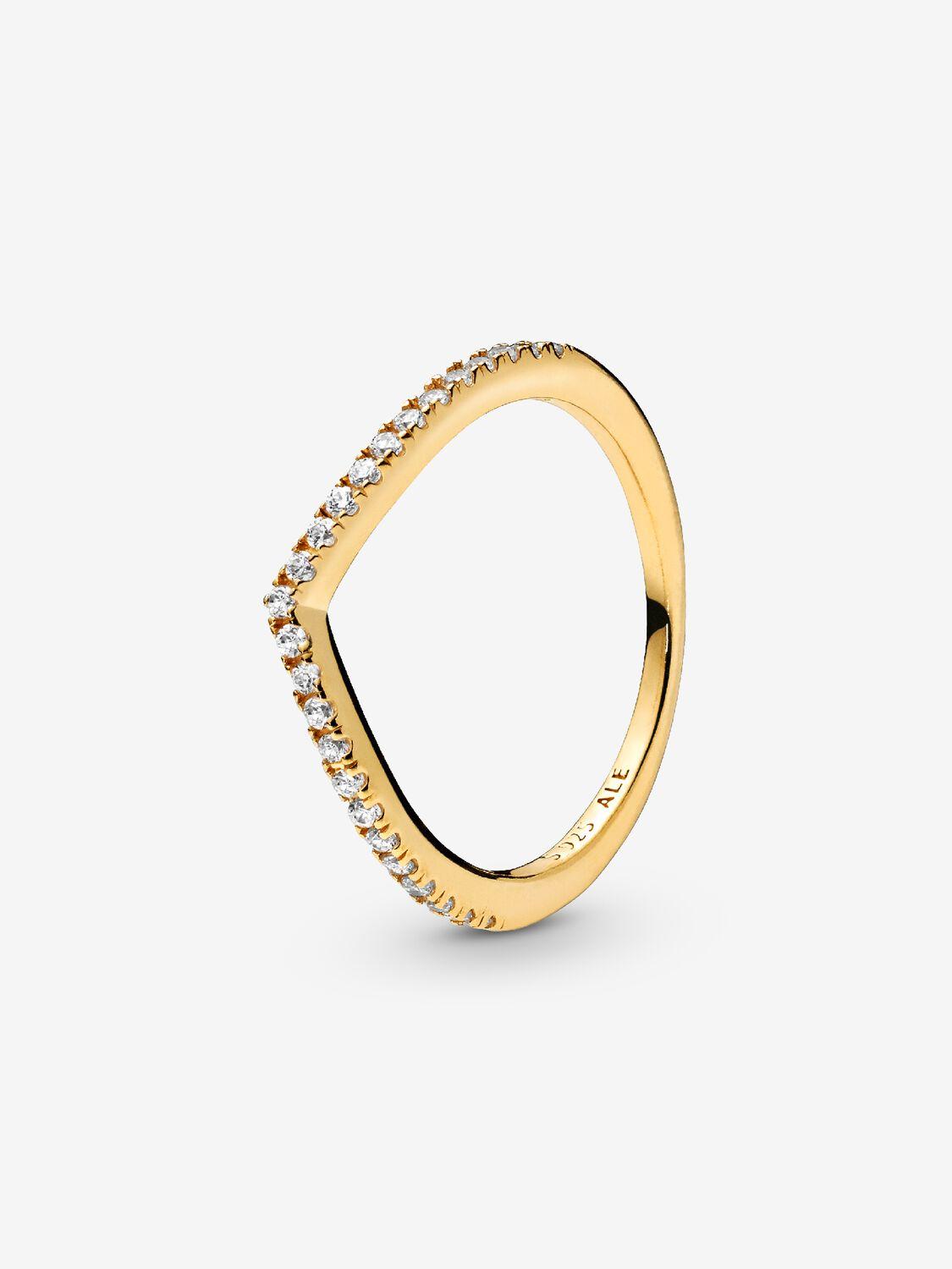 Pandora Sparkling Wishbone Ring
