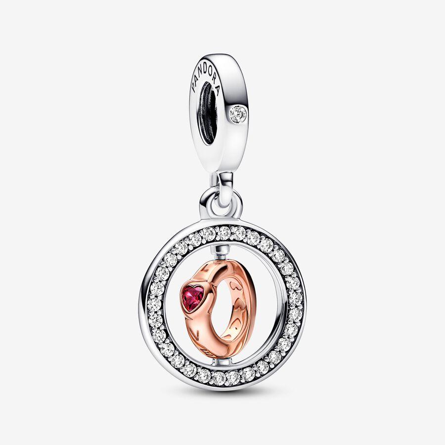 Two-tone Spinning Love Message Dangle Charm