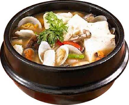 Seafood Doengjang Jigae Soup-ស៊ុបគ្រឿងសមុទ្រ-해물된장찌개