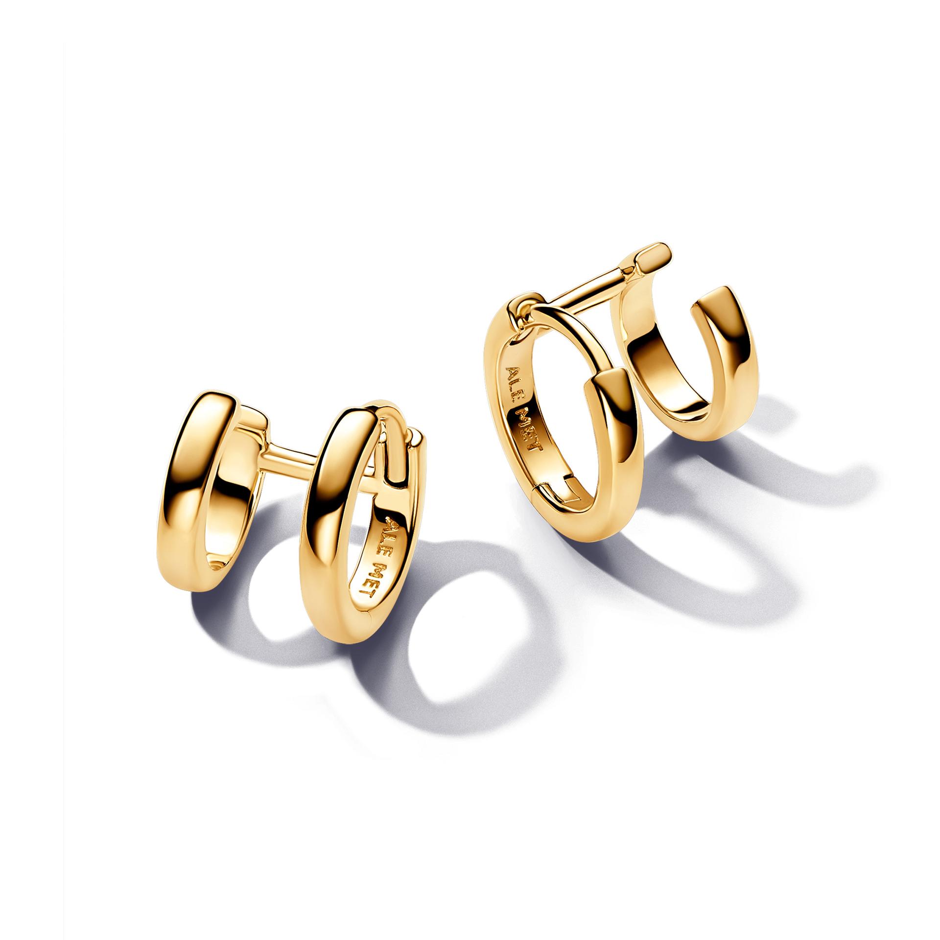 Pandora Gold Double Huggie Hoop Earrings