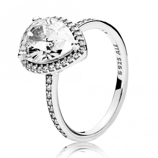 Pandora Sparkling Teardrop Halo Ring