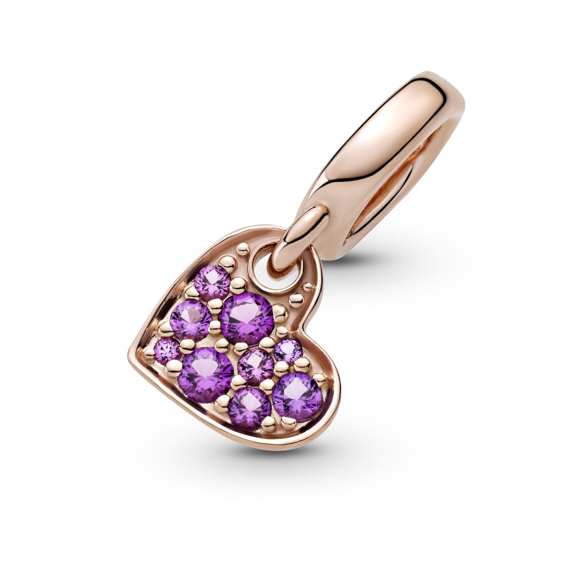 Pandora Royal Purple Pave Tilted Heart charm