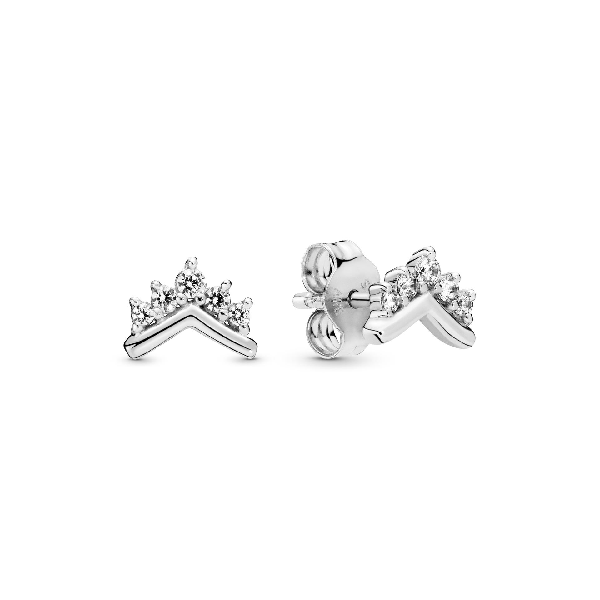 Retired Pandora Tiara Wishbone Stud Earrings
