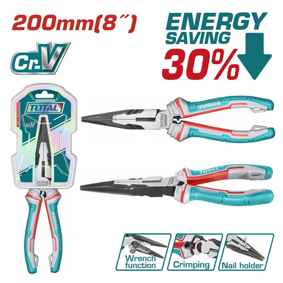 High Leverage Long Nose Pliers 8"
