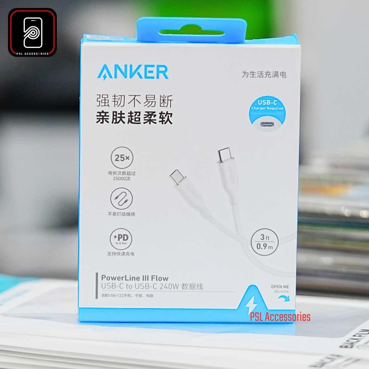 Anker PowerLine III Flow USB-C to USB-C 240W White