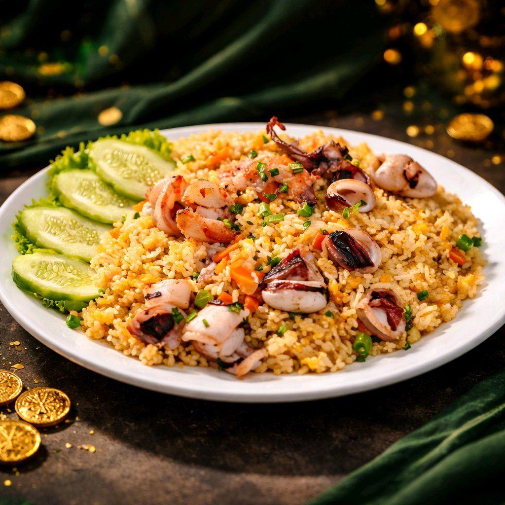 បាយឆាគ្រឿងសមុទ្រ / Fried Rice with Seafood