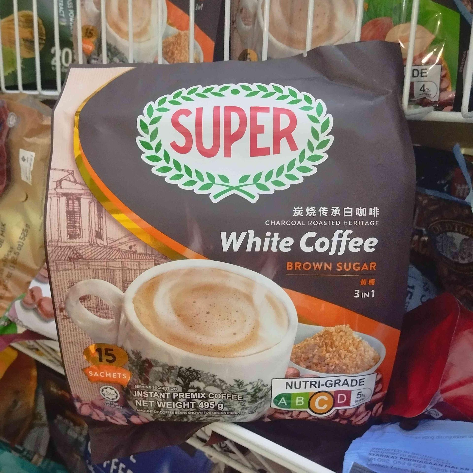 Super white coffee brown sugar 3in1