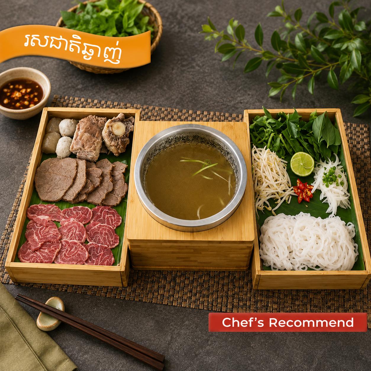 ហ្វឺទឹកពុះពិសេស / Special Beef Pho