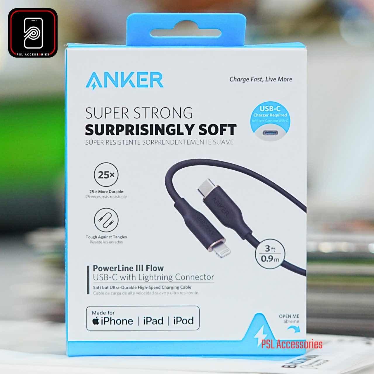 Anker PowerLine III Flow USB-C with Lightning Connector 3ft/0.9m
