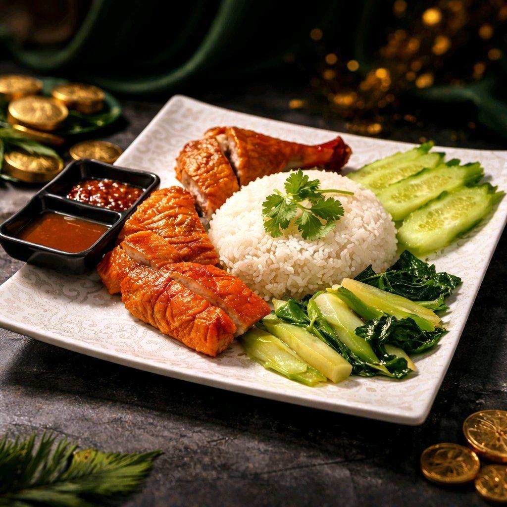បាយទាខ្វៃ / Rice with Chinese Roast Duck