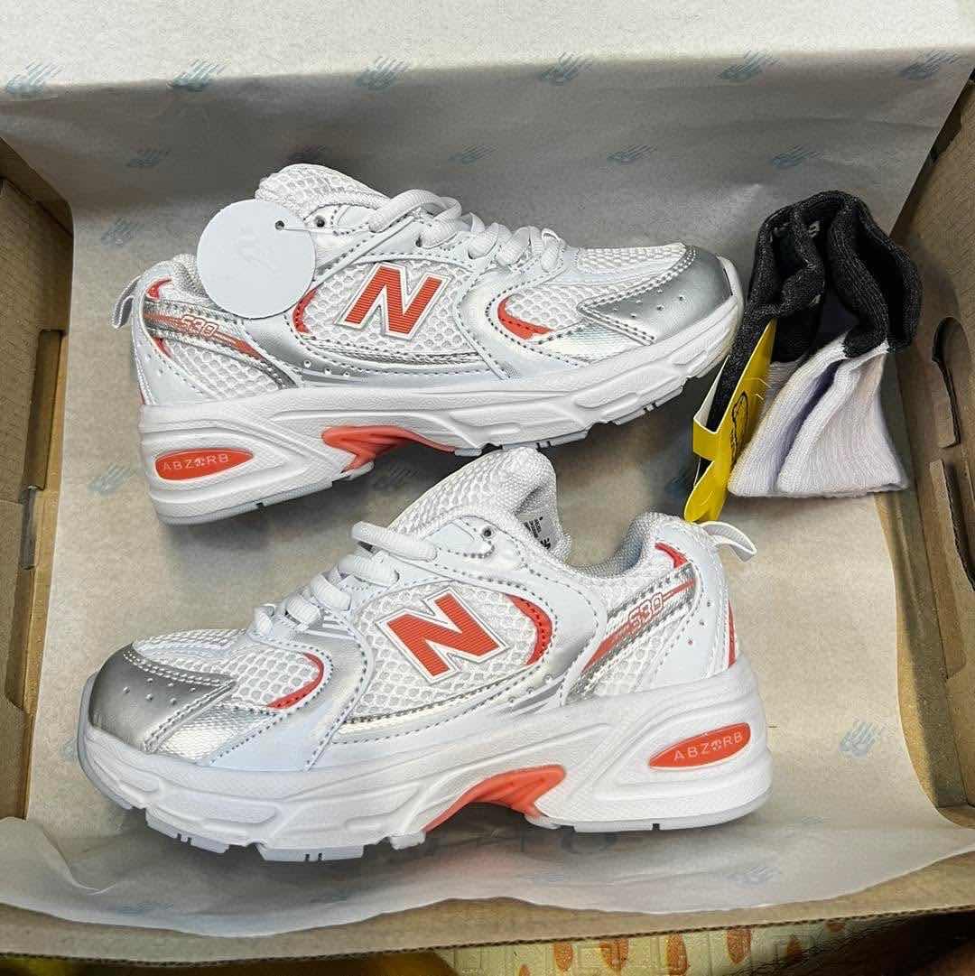 NB530 White Silver Orange