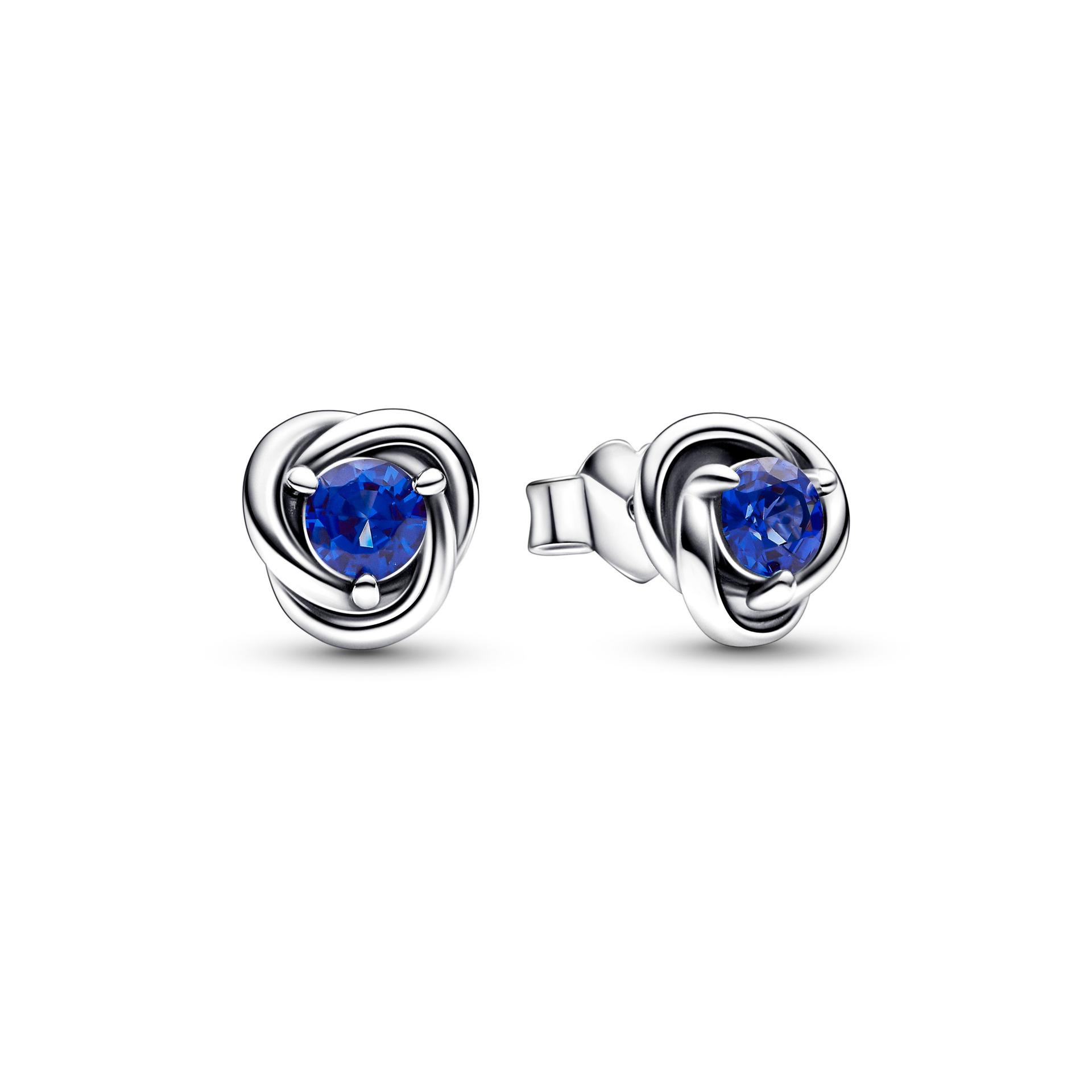 September Blue Eternity Circle Stud Earrings