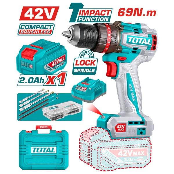 Compact Brushless Cordless Impact Drill 42V