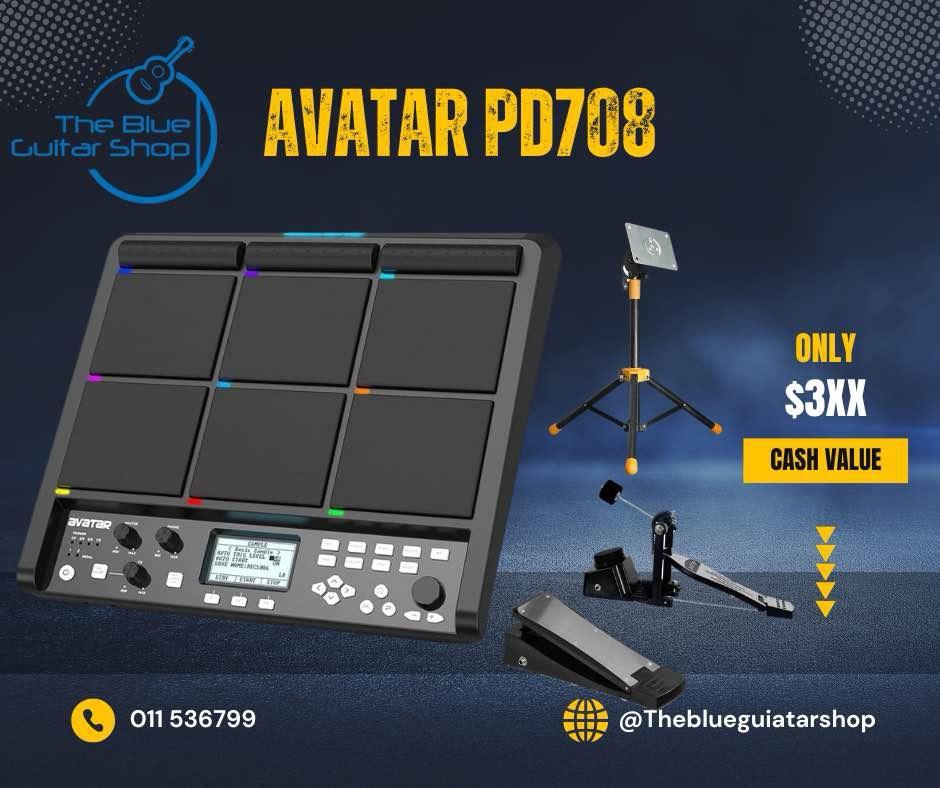 🥁 AVATAR PD708 (with Kick Pedal + Hi-Hat Stand Set)