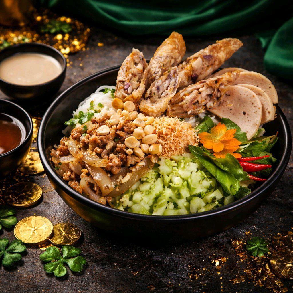 បាញ់សុង / Thick Noodle with Chopped Pork & Vegetable