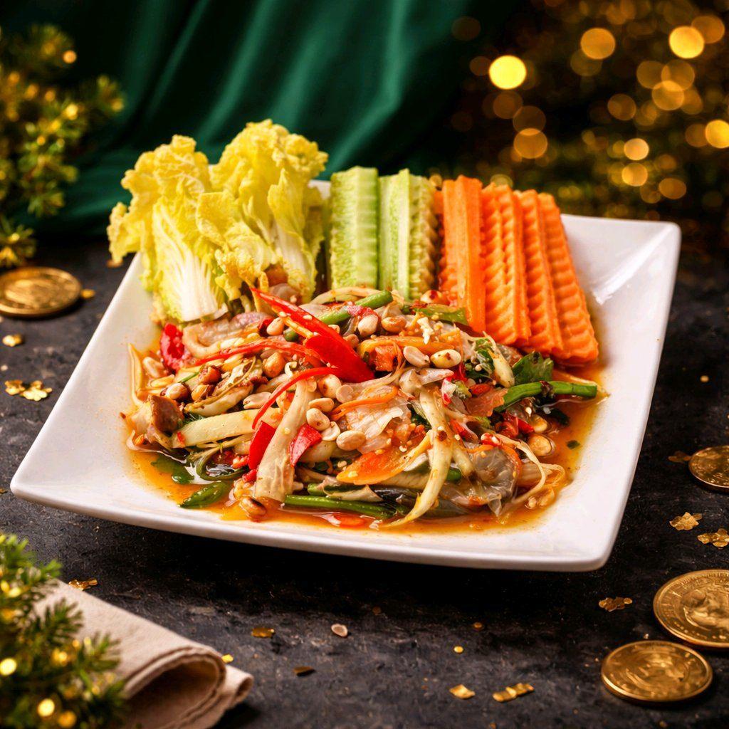 បុកល្ហុងគ្រឿងសមុទ្រ / Papaya with Seafood Salad