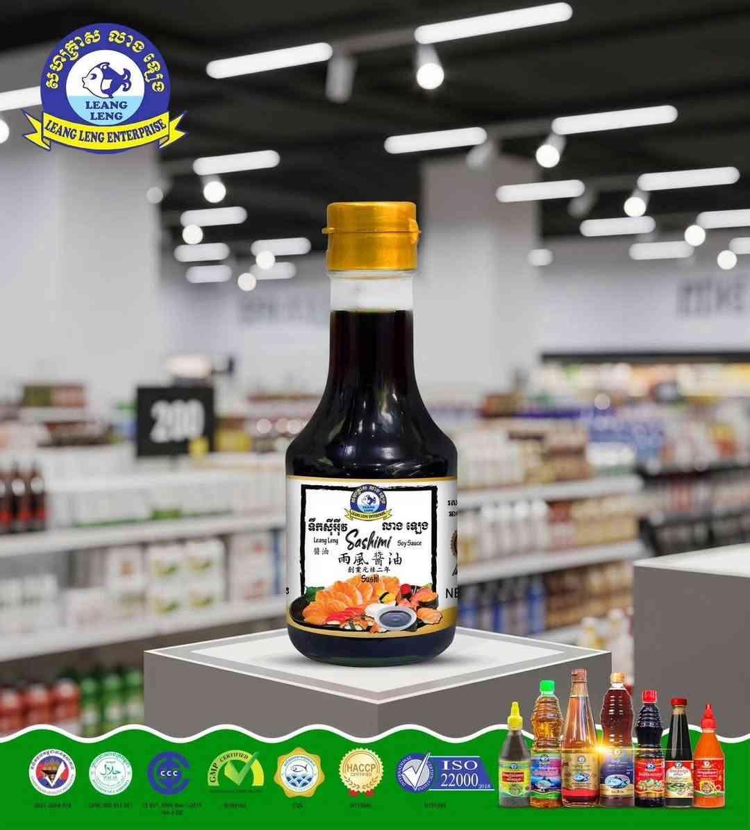 Shashimi soy sauce 150g ទឹកសុីអុីវ ជ្រលក់ត្រីសាលម៉ុន