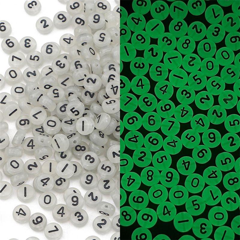 Glow in dark number bead
