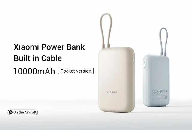 	Xiaomi Power Bank 10000mAh Pocket Edition with Built-in Cable 
