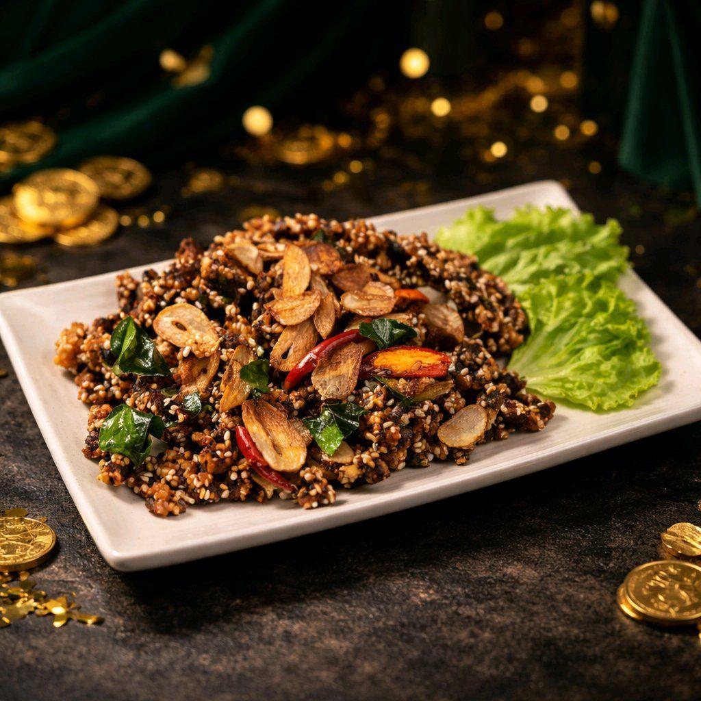 សាច់គោបំពងល្ងរ / Deep Fried Beef with Sesame