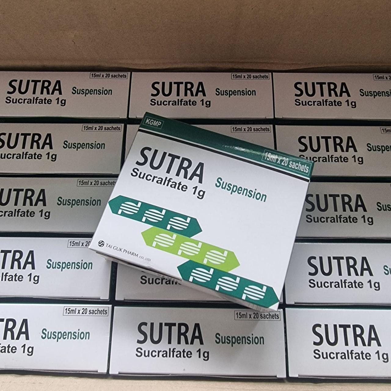 SUTRA (Sucralfate 1g, B/20sach) Expired:07/26 ប្រអប់