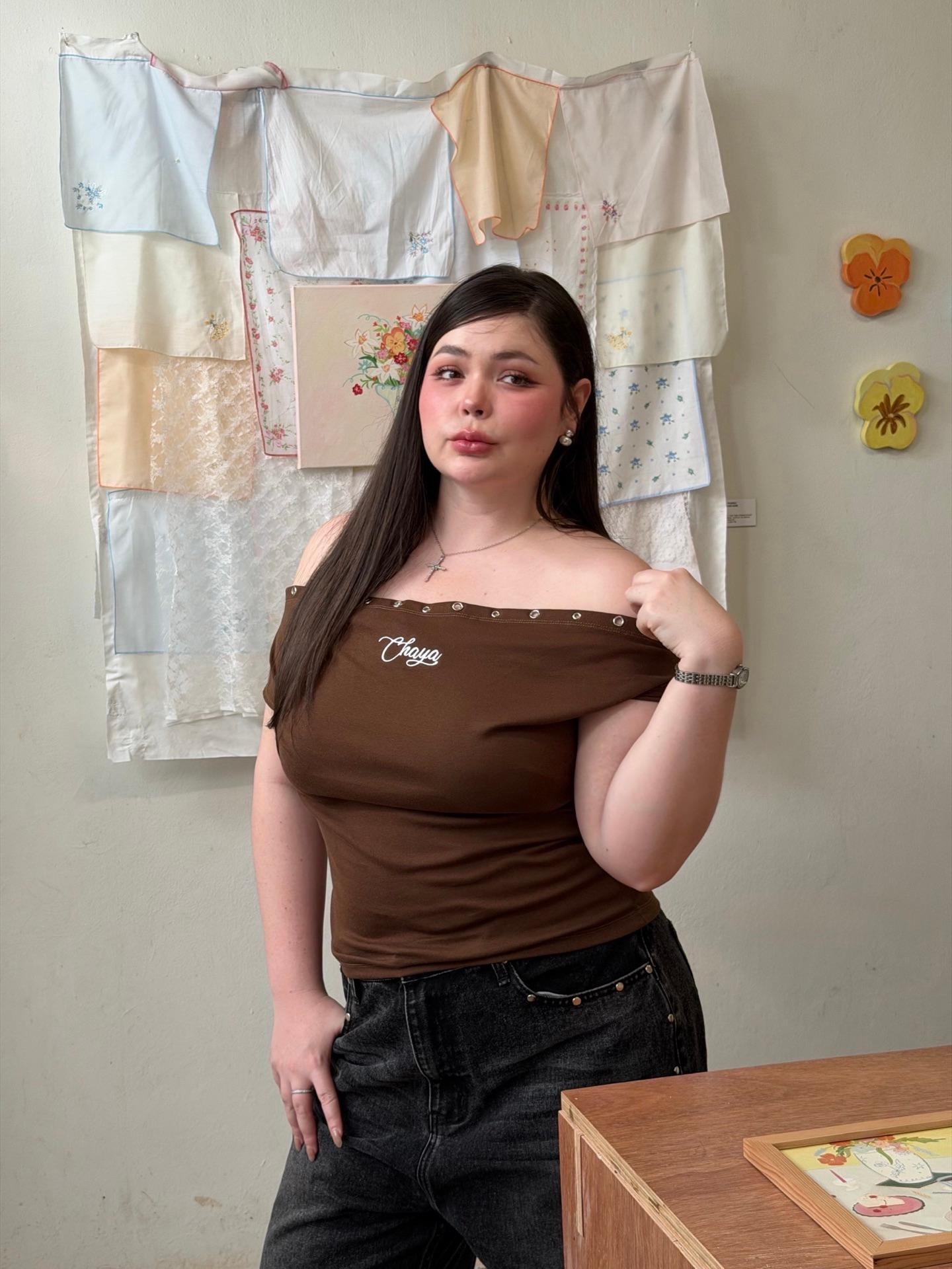 Off-shoulder shirt