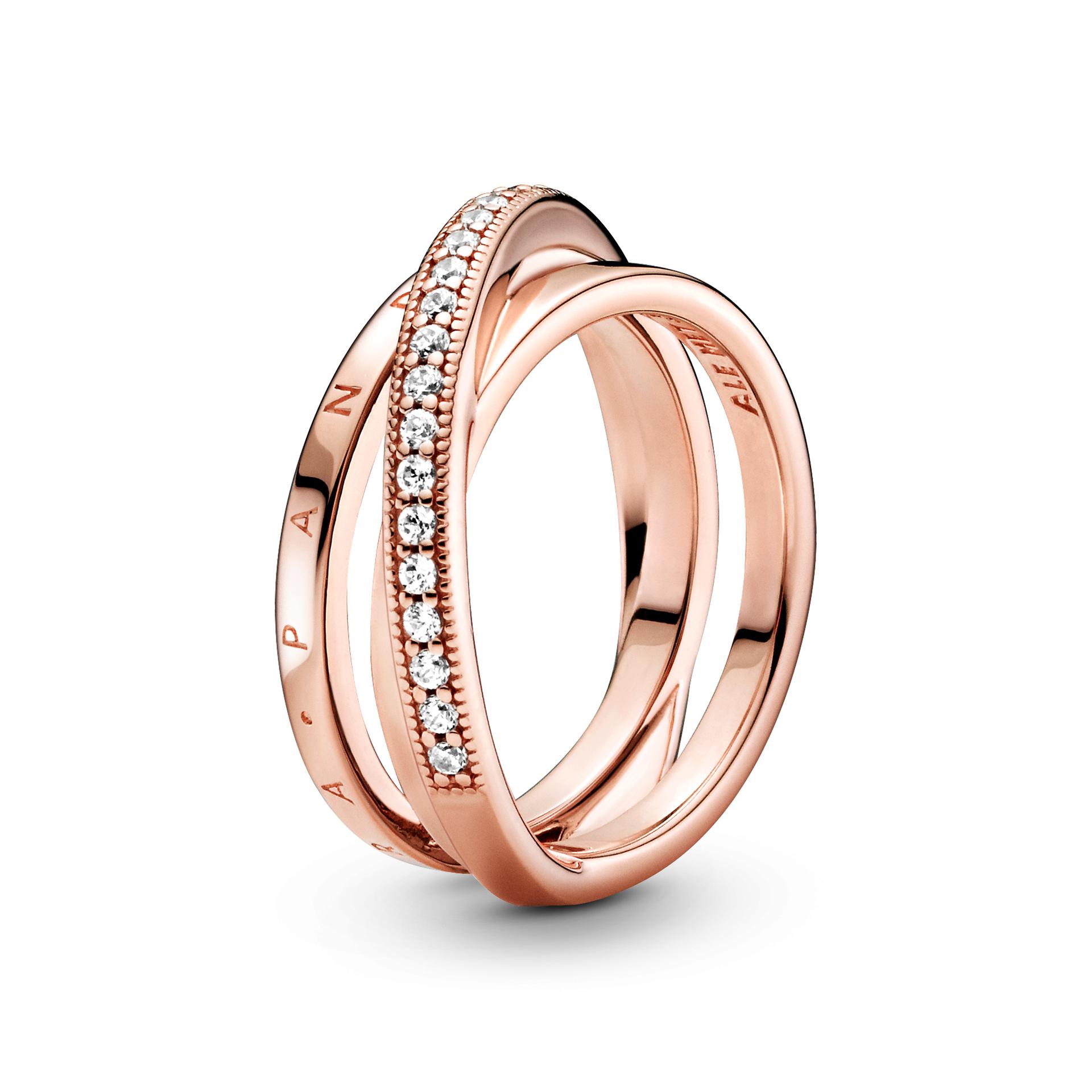 Pandora Rose Crossover Triple Band Ring