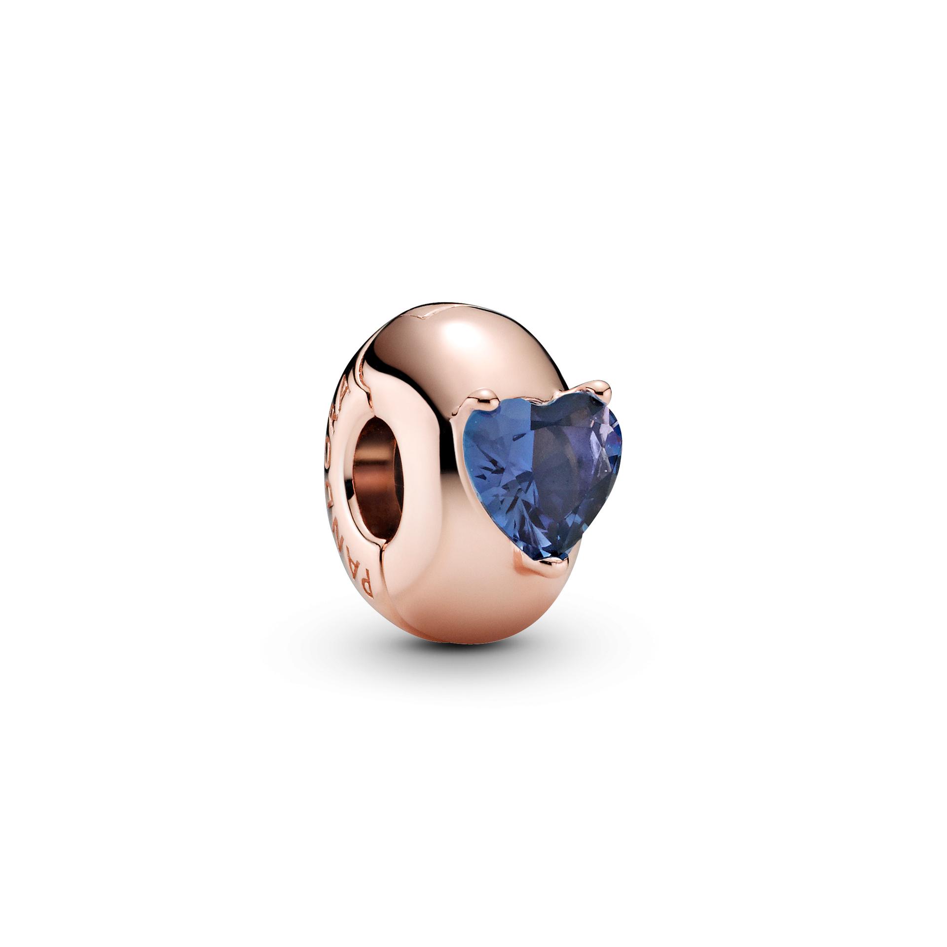 Retired Pandora Rose Blue Heart Solitaire Clip