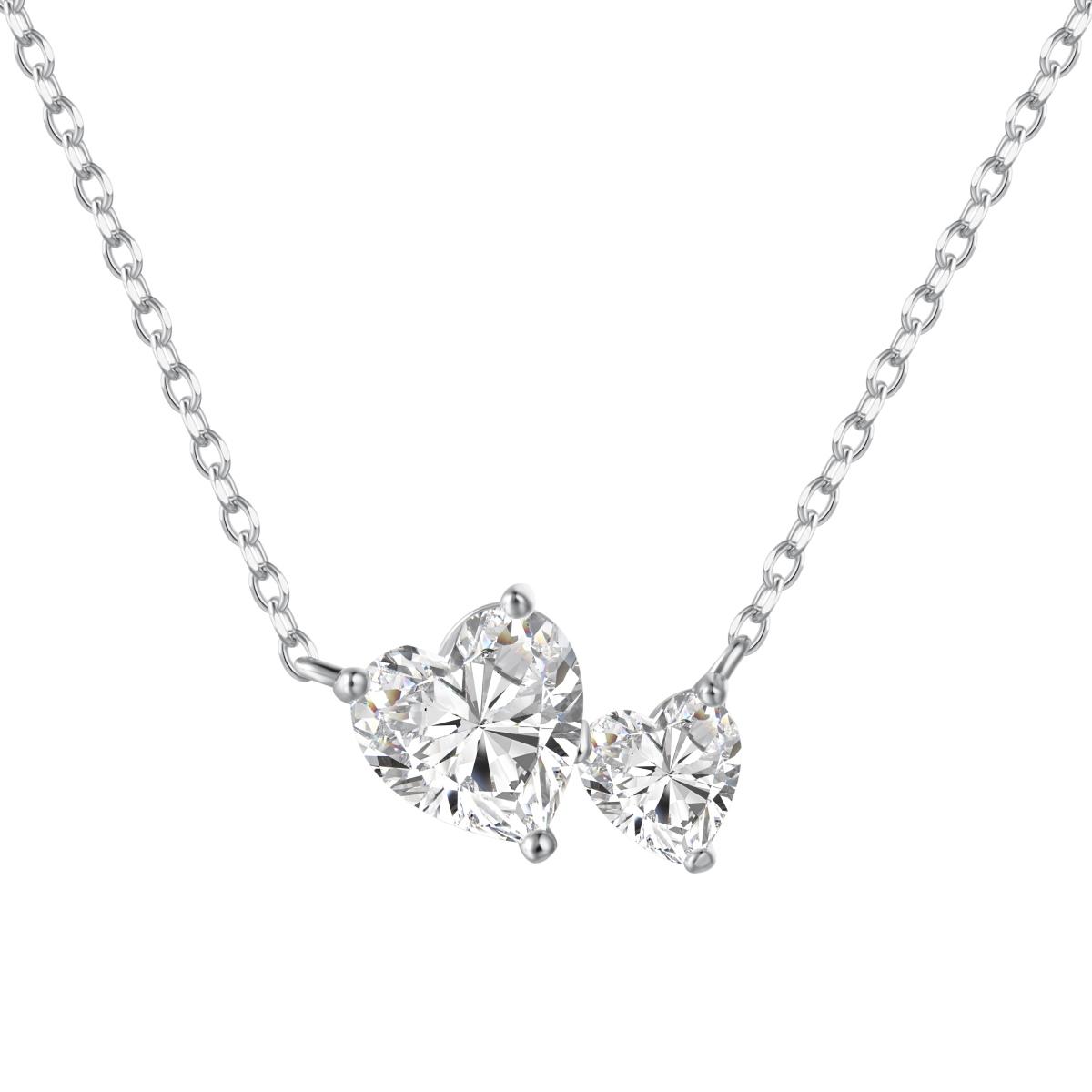 Icônic Crystals Double Hearts Sparkling Necklace