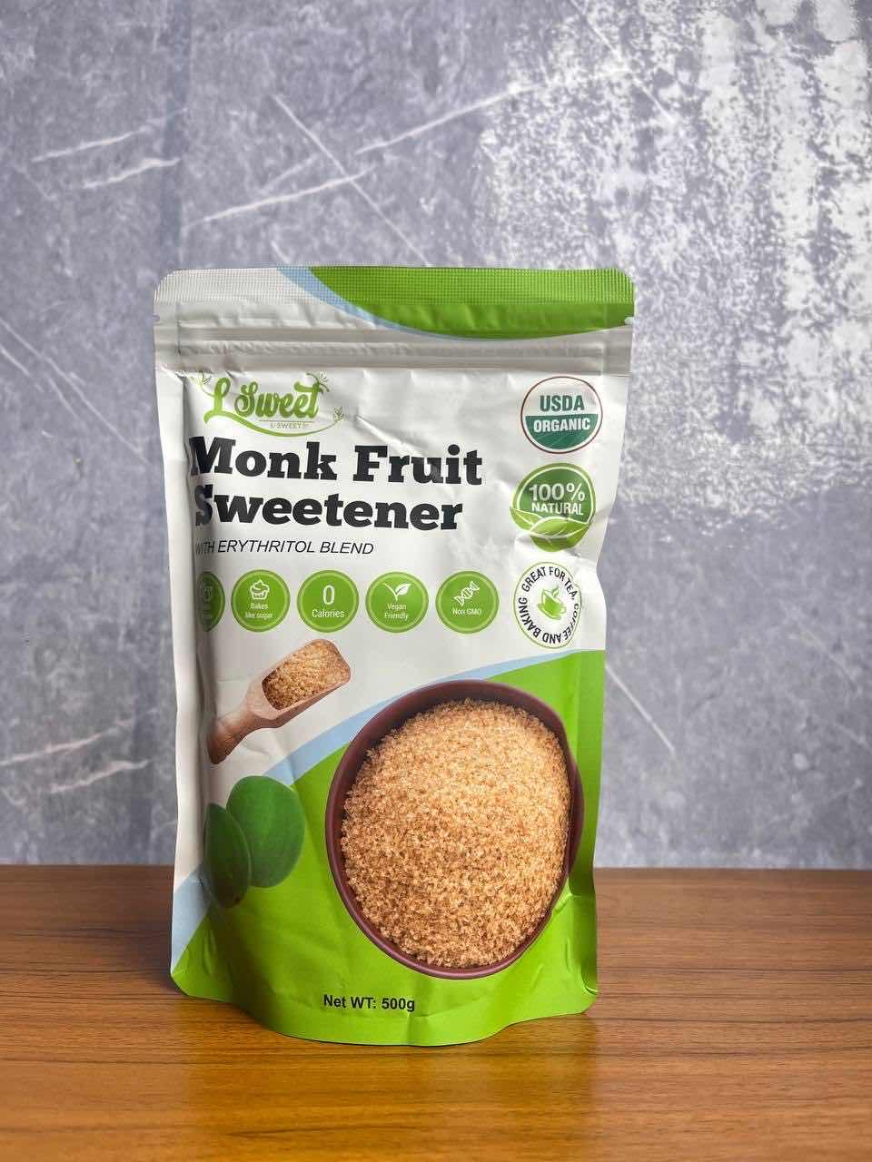 ស្ករសុខភាពmonk fruitត្នោត500g