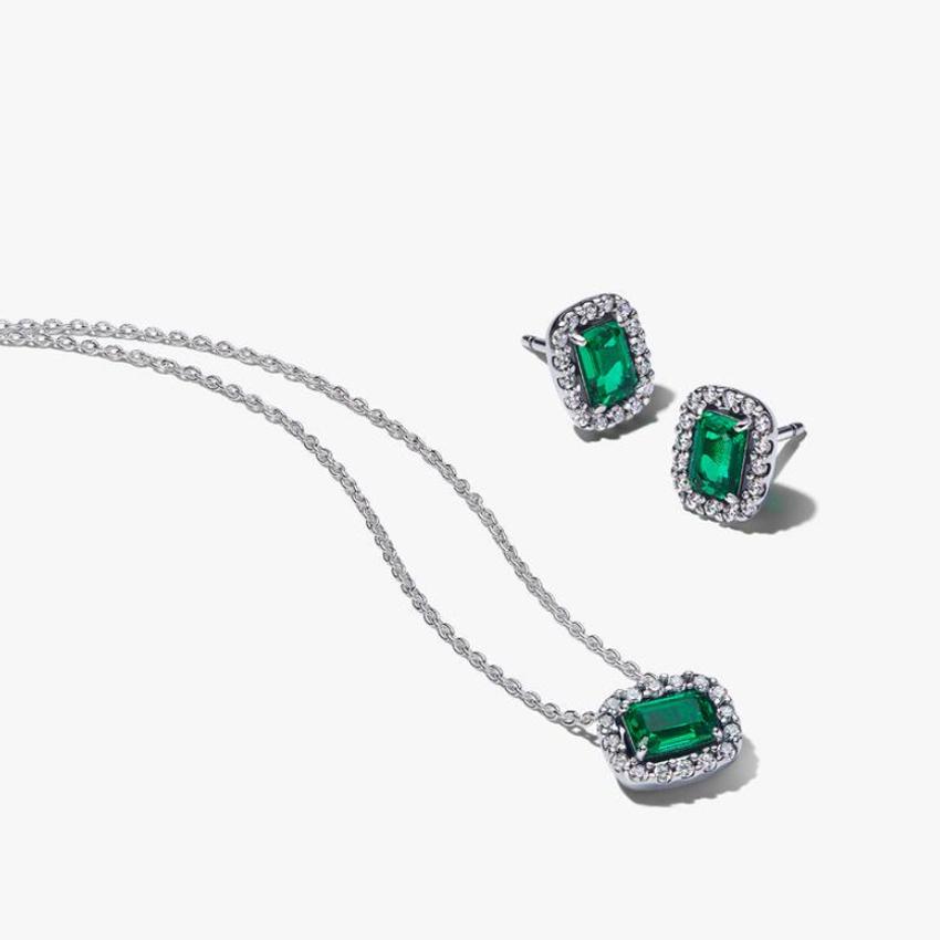 Pandora Sparkling Green Halo Jewelry Gift Set