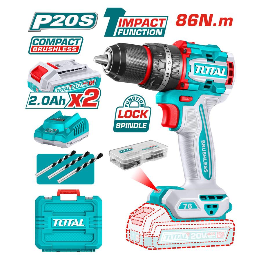 Compact Brushless Cordless Impact Drill 20V