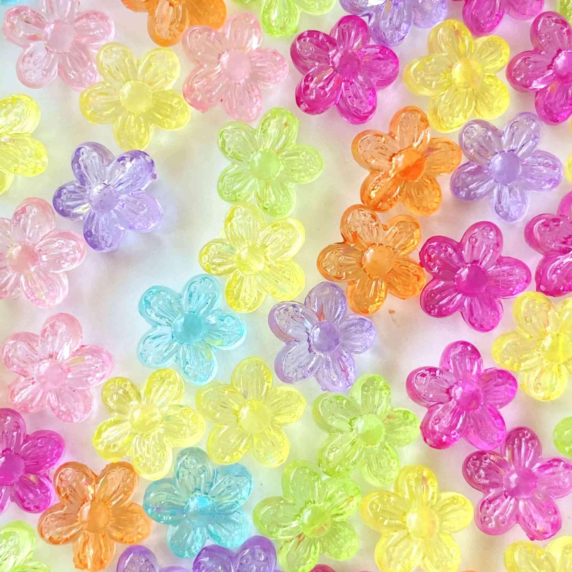 Clear bead-flower